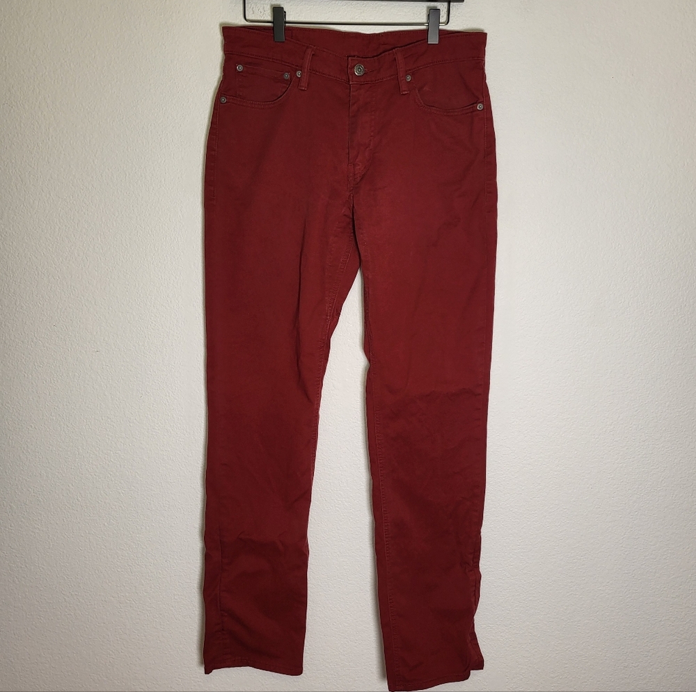 Levi's 511 Commuter Pro Slim Fit Stretch biking Jeans in Burgundy Red size 33x34